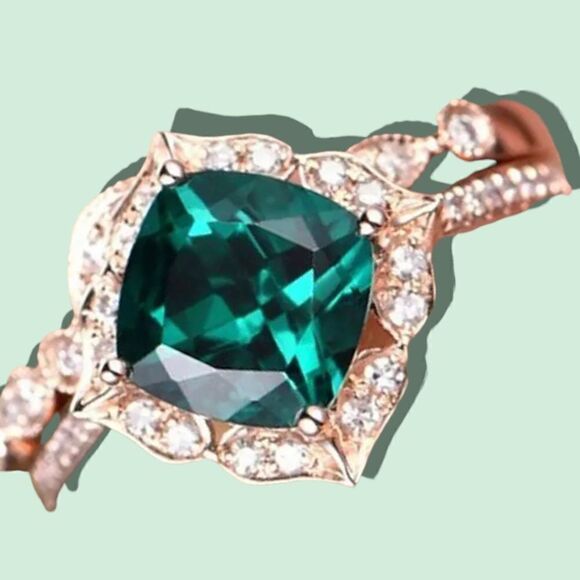 EMERALD DIAMOND WEDDING SET 6,7,8 - Picture 1 of 5